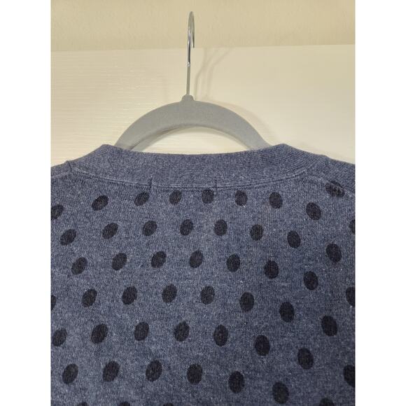 Boden Blue Polka Dot Cotton Cashmere Angora Blend Cardigan Sweater, Size 12 - Picture 9 of 12